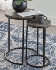 Coral Furniture - Ashley Furniture - Briarsboro Accent Table (Set of 2) - Accent Table Set (Set of 2) / Black/Gray - A4000231
