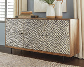 Coral Furniture - Ashley Furniture - Kerrings Accent Cabinet - Accent Cabinet / Brown/Black/White - A4000258