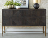 Coral Furniture - Ashley Furniture - Elinmore Accent Cabinet - Accent Cabinet / Brown/Gold Finish - A4000316