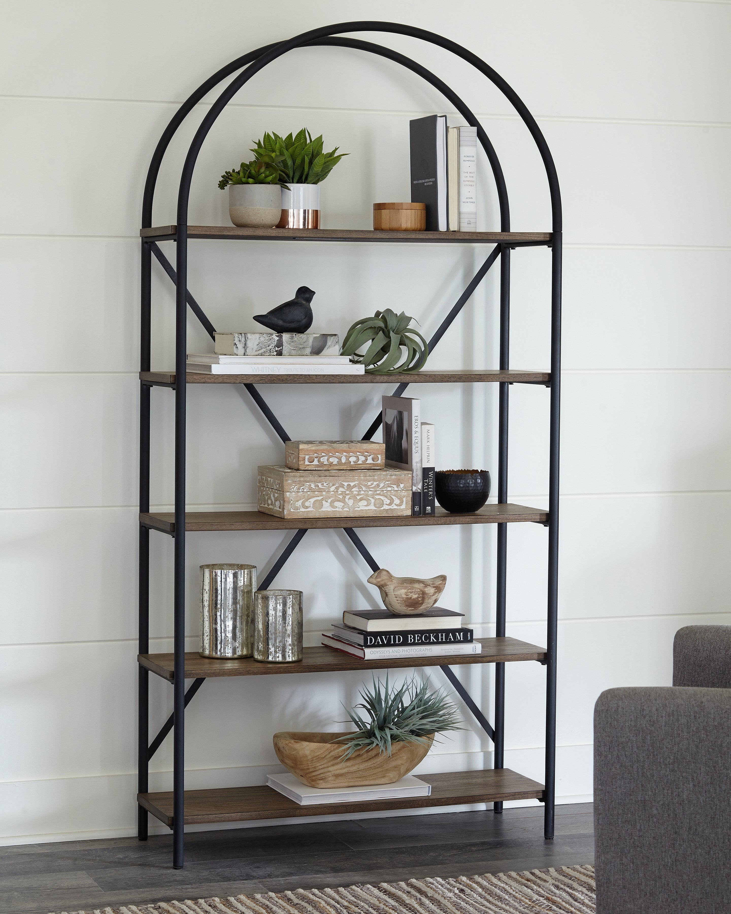 Coral Furniture - Ashley Furniture - Galtbury Bookcase - Bookcase / Brown/Black - A4000325