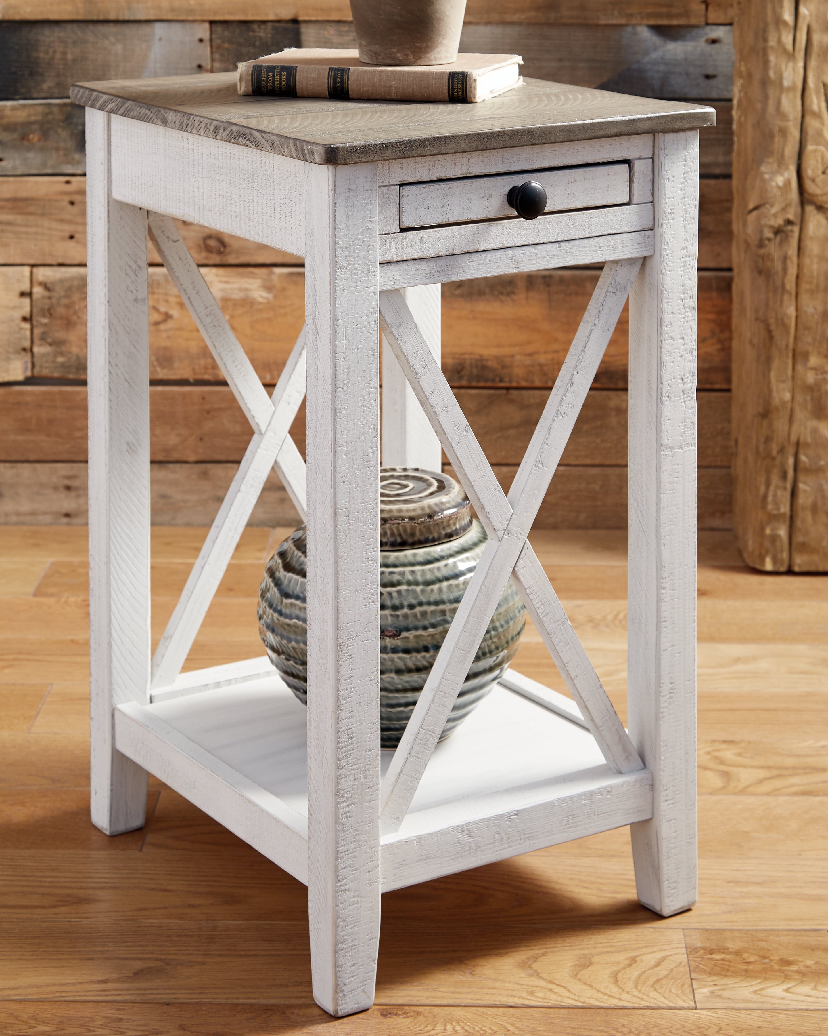 Coral Furniture - Ashley Furniture - Adalane Accent Table - Accent Table / White/Gray - A4000374