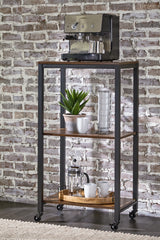 Coral Furniture - Ashley Furniture - Bevinfield Bar Cart - Bar Cart / Brown/Black - A4000394