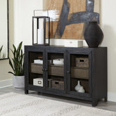 Coral Furniture - Ashley Furniture - Lenston Accent Cabinet - Accent Cabinet / Black/Gray - A4000508