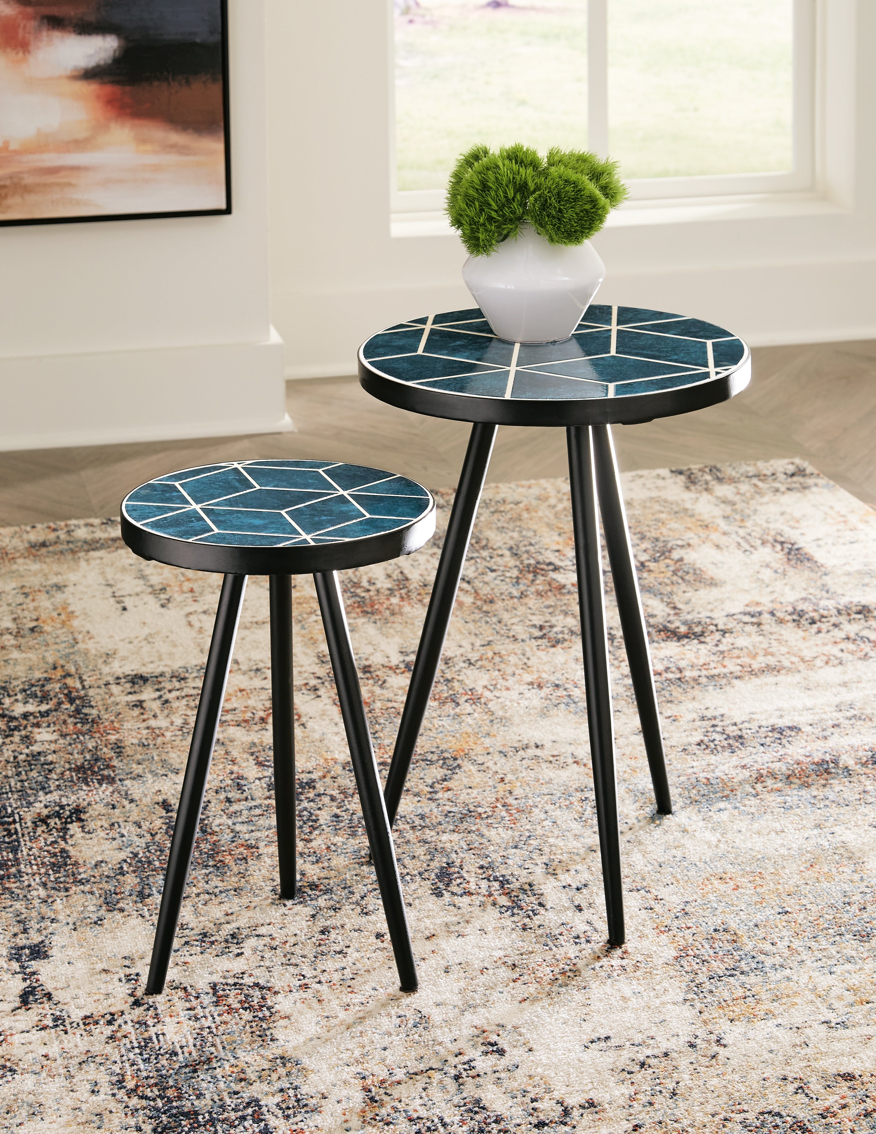 Coral Furniture - Ashley Furniture - Clairbelle Accent Table (Set of 2) - Accent Table (Set of 2) / Teal - A4000523
