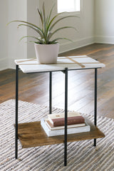 Coral Furniture - Ashley Furniture - Braxmore Accent Table - Accent Table / White/Light Brown - A4000525