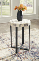 Coral Furniture - Ashley Furniture - Crewridge Accent Table - Accent Table / Black/Cream - A4000530