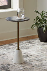 Coral Furniture - Ashley Furniture - Caramont Accent Table - Accent Table / Black/White/Gold Finish - A4000540