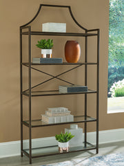Coral Furniture - Ashley Furniture - Bernonly Bookcase - Bookcase / Antique Bronze Finish - A4000556