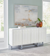 Coral Furniture - Ashley Furniture - Ornawel Accent Cabinet - Accent Cabinet / Distressed White - A4000569