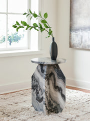 Coral Furniture - Ashley Furniture - Wrenlane Accent Table - Accent Table / Black/White/Taupe - A4000646