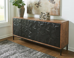Coral Furniture - Ashley Furniture - Dorannby Accent Cabinet - Accent Cabinet / Black/Brown - A4000649