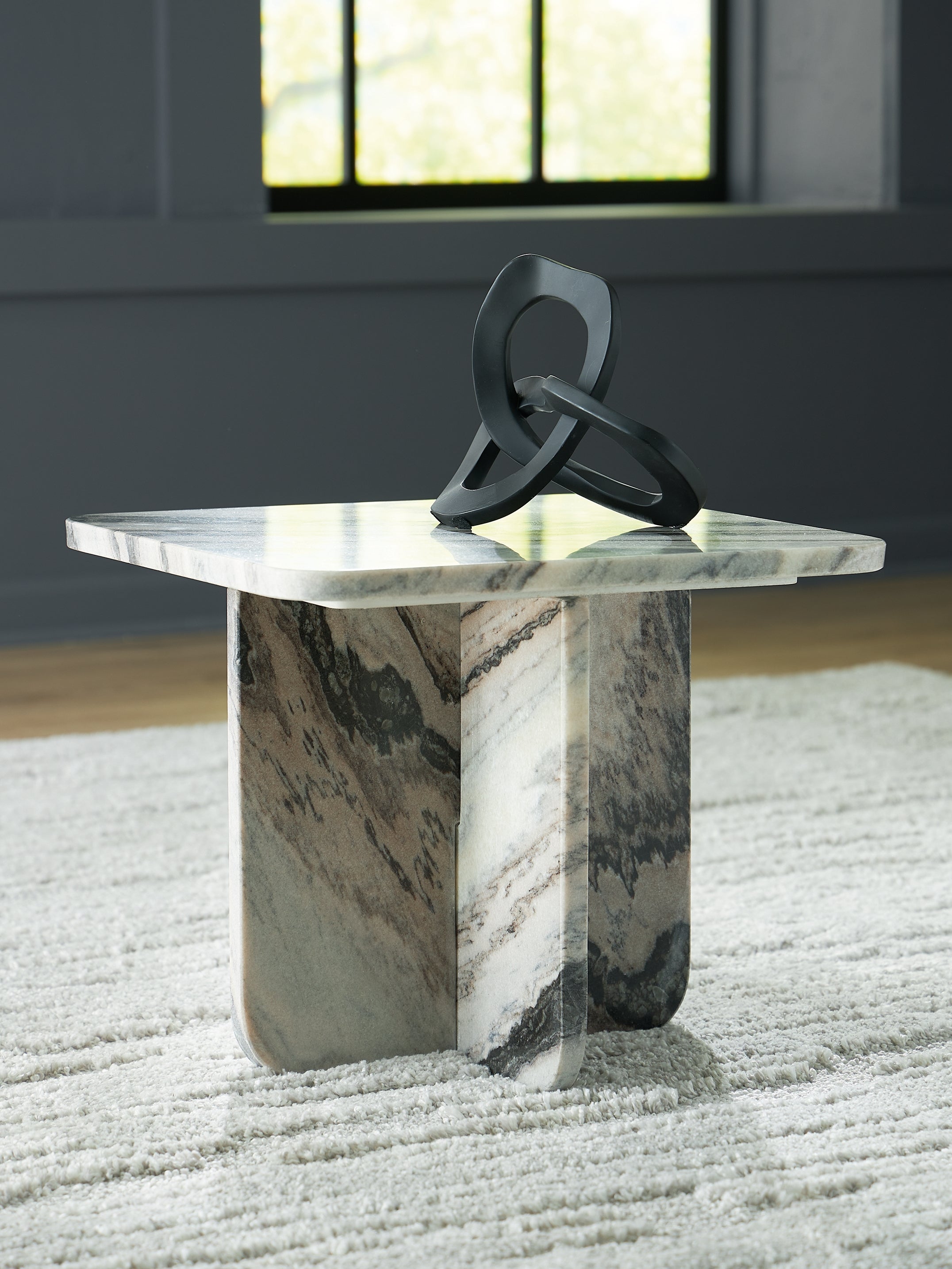 Coral Furniture - Ashley Furniture - Baretton Accent Coffee Table - Accent Cocktail Table / Black/White/Taupe - A4000671