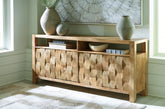 Coral Furniture - Ashley Furniture - Hudwick Accent Cabinet - Accent Cabinet / Natural Brown - A4000672