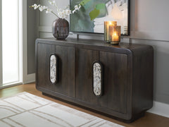 Coral Furniture - Ashley Furniture - Elliston Accent Cabinet - Accent Cabinet / Espresso Brown - A4000683