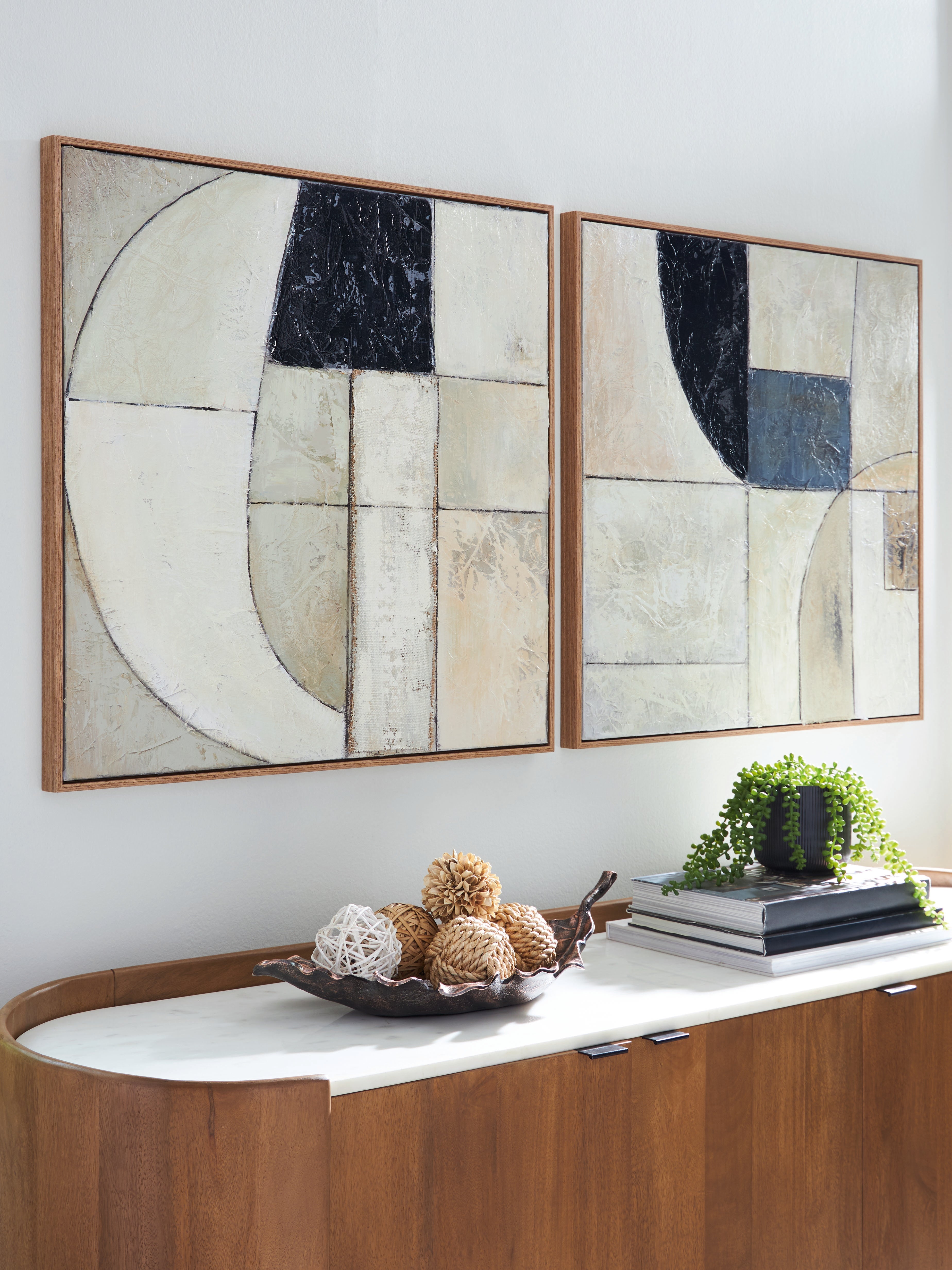 Coral Furniture - Ashley Furniture - Bexlen Wall Decor - Wall Art Set (Set of 2) / Tan/Taupe/Black - A8000498