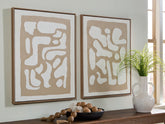 Coral Furniture - Ashley Furniture - Waldett Wall Decor - Wall Art Set (Set of 2) / Beige/White - A8000503