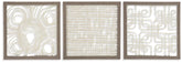 Coral Furniture - Ashley Furniture - Odella Wall Decor - Wall Decor Set (3/CN) / Cream/Taupe - A8010009