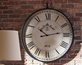 Coral Furniture - Ashley Furniture - Augustina Wall Decor - Wall Clock / Antique Black - A8010110