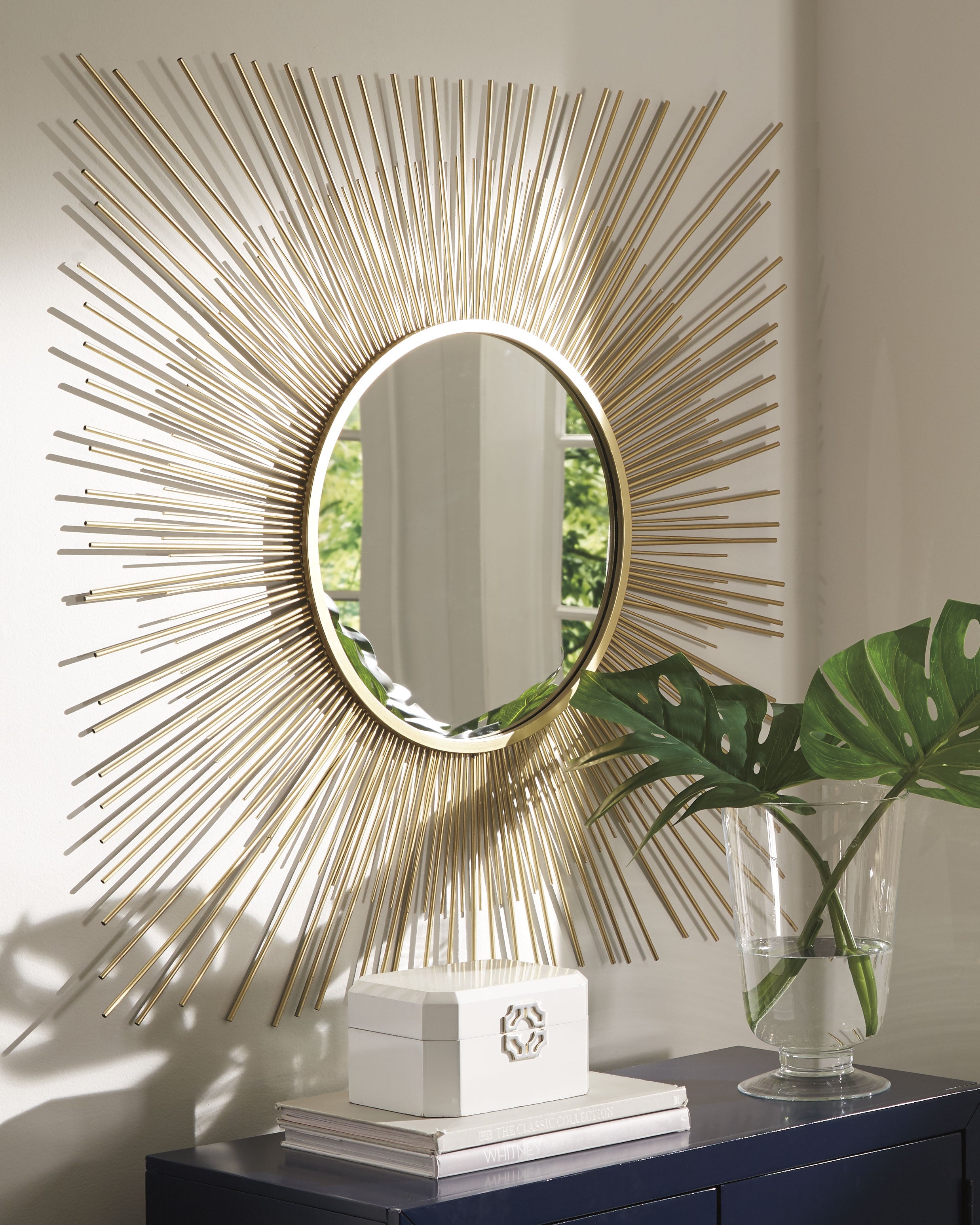 Coral Furniture - Ashley Furniture - Elspeth Mirror - Accent Mirror / Gold Finish - A8010124