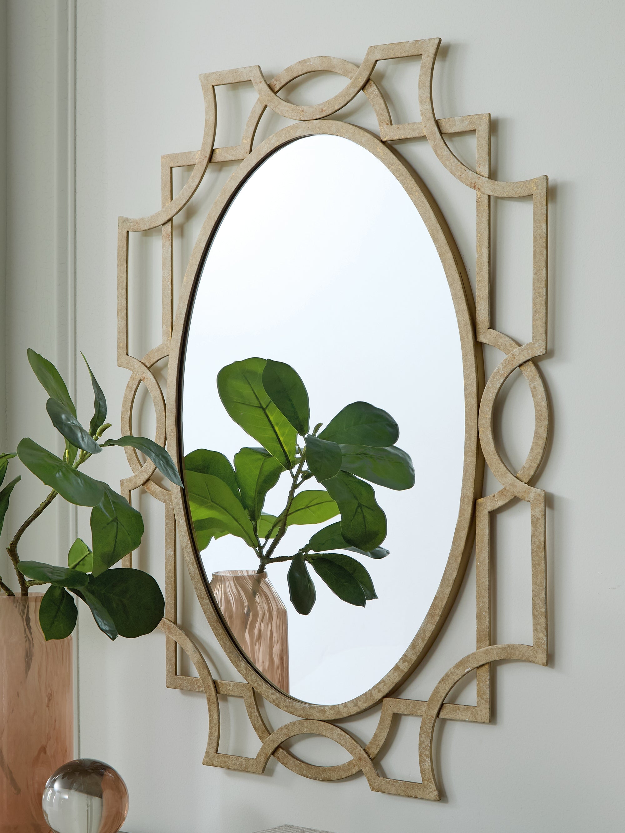 Coral Furniture - Ashley Furniture - Fulkmore Mirror - Accent Mirror / Antique Gold Finish - A8010350