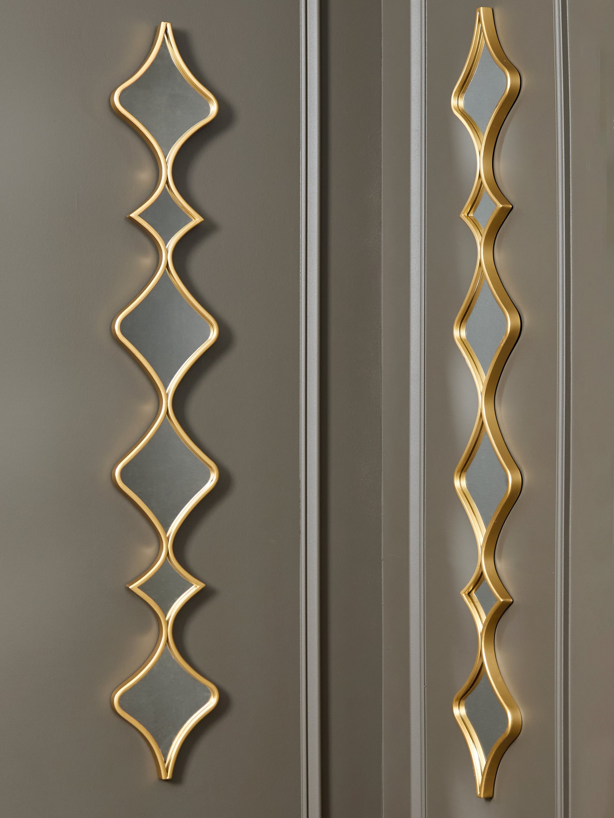 Coral Furniture - Ashley Furniture - Harriswood Mirror - Accent Mirror Set (Set of 2) / Gold Finish - A8010354