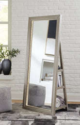 Coral Furniture - Ashley Furniture - Evesen Mirror - Floor Standing Mirror/Storage / Black - A8010384