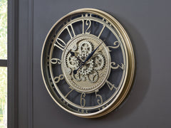 Coral Furniture - Ashley Furniture - Gilover Wall Decor - Wall Clock / Champagne Finish - A8010386