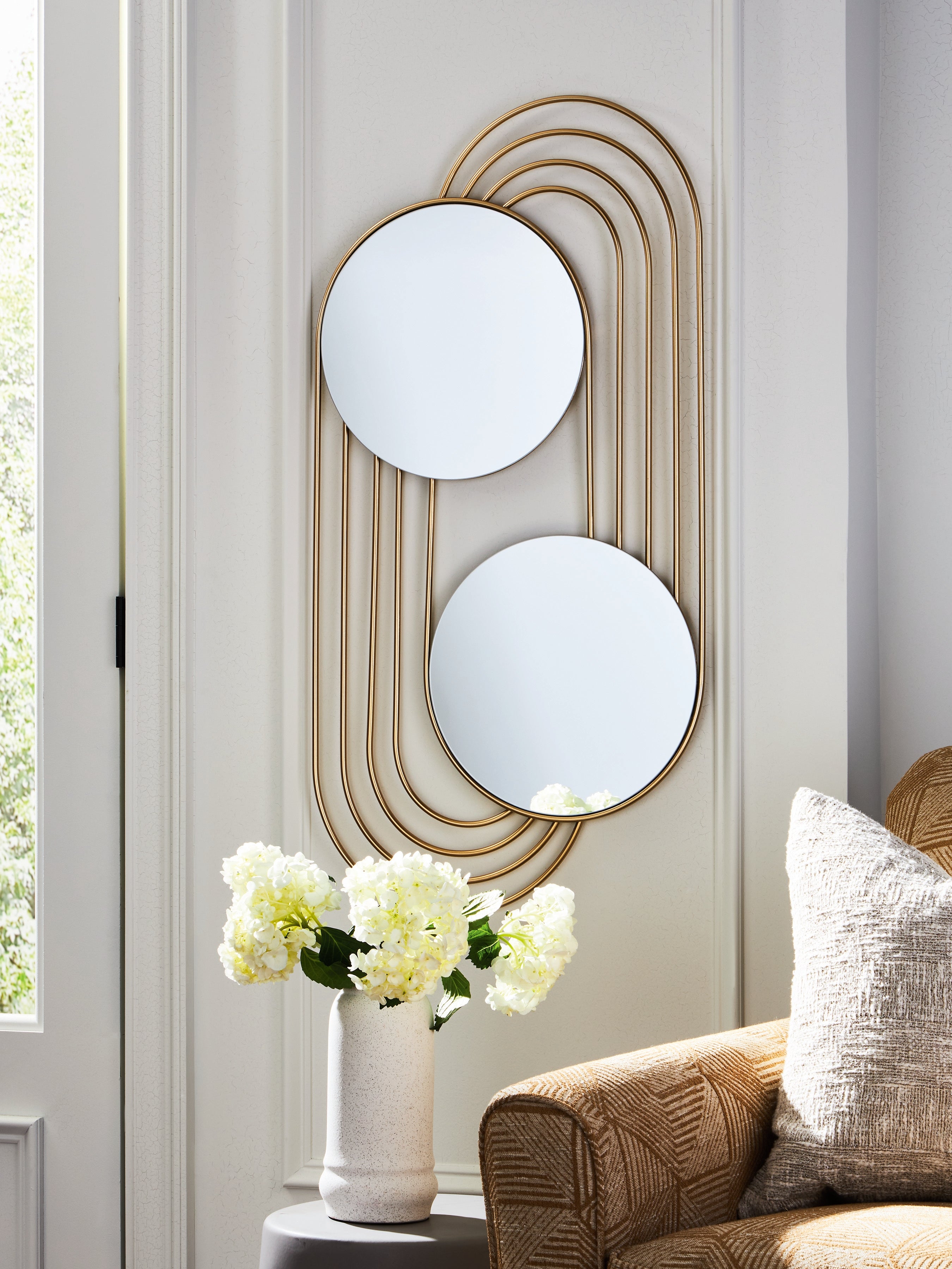 Coral Furniture - Ashley Furniture - Warrenley Mirror - Accent Mirror / Gold Finish - A8010401