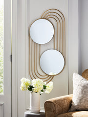 Coral Furniture - Ashley Furniture - Warrenley Mirror - Accent Mirror / Gold Finish - A8010401