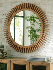 Coral Furniture - Ashley Furniture - Tedwell Mirror - Accent Mirror / Brown - A8010410