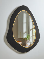Coral Furniture - Ashley Furniture - Kierlock Mirror - Accent Mirror / Black/Gold Finish - A8010414