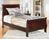 Coral Furniture - Ashley Furniture - Alisdair Bedroom - King Sleigh Bed / Reddish Brown - B376B8