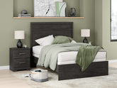 Coral Furniture - Ashley Furniture - Belachime Bedroom - Twin Panel Bed / Charcoal - B2589B11