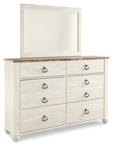 Coral Furniture - Ashley Furniture - Willowton Bedroom - California King Panel Bed / Whitewash - B267B28