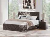 Coral Furniture - Ashley Furniture - Prendonea Bedroom - Queen Panel Bed / Charcoal - B3789B4