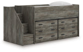 Coral Furniture - Ashley Furniture - Frandern Twin Loft Bed with Drawer Storage - Twin Loft Bed with Drawer Storage / Warm Gray - B4480B26