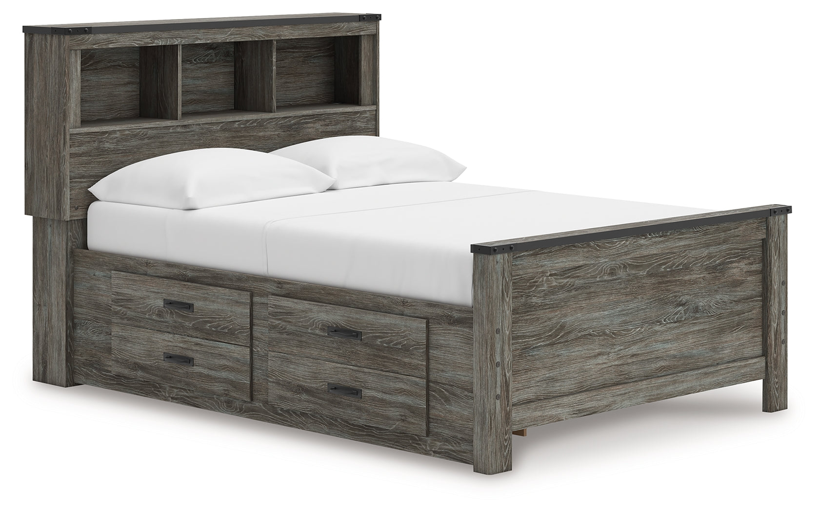 Coral Furniture - Ashley Furniture - Frandern Bedroom - Full Panel Bed with Storage / Black/Gray - B4480B24