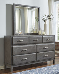 Coral Furniture - Ashley Furniture - Caitbrook Bedroom - Dresser and Mirror / Gray - B476B1