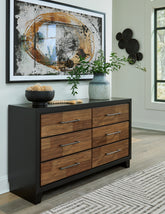 Coral Furniture - Ashley Furniture - Kraeburn Bedroom - Dresser and Mirror / Brown/Black - B496B1