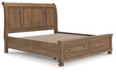 Coral Furniture - Ashley Furniture - Feddinger Bedroom - California King Panel Storage Bed / Medium Brown - PCB779B13