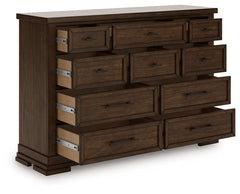 Coral Furniture - Ashley Furniture - Taffenbrook Bedroom - California King Panel Storage Bed / Medium Brown - B849B5