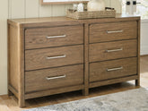 Coral Furniture - Ashley Furniture - Cabalynn Bedroom - Dresser and Mirror / Light Brown - B974B1