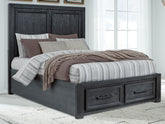 Coral Furniture - Ashley Furniture - Foyland Bedroom - Two Drawer Night Stand / Black/Brown - B989-92