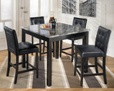 Coral Furniture - Ashley Furniture - Maysville Dining Room - Square Counter TBL Set (5/CN) / Black - D154-223