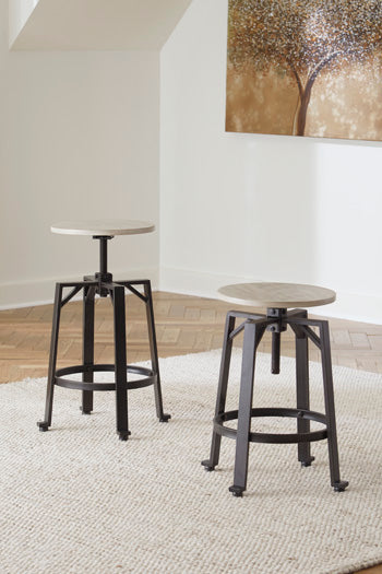 Coral Furniture - Ashley Furniture - Karisslyn Dining Room - Counter Height Stool (Set of 2) / Whitewash/Black - D336-024X2