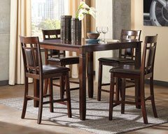 Coral Furniture - Ashley Furniture - Bennox Dining Room - Dining Room Table Set (6/CN) / Brown - D384-325