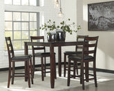 Coral Furniture - Ashley Furniture - Coviar Dining Room - Dining Room Table Set (6/CN) / Brown - D385-325