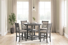Coral Furniture - Ashley Furniture - Wrenning Dining Room - DRM Counter Table Set (5/CN) / Gray - D425-223