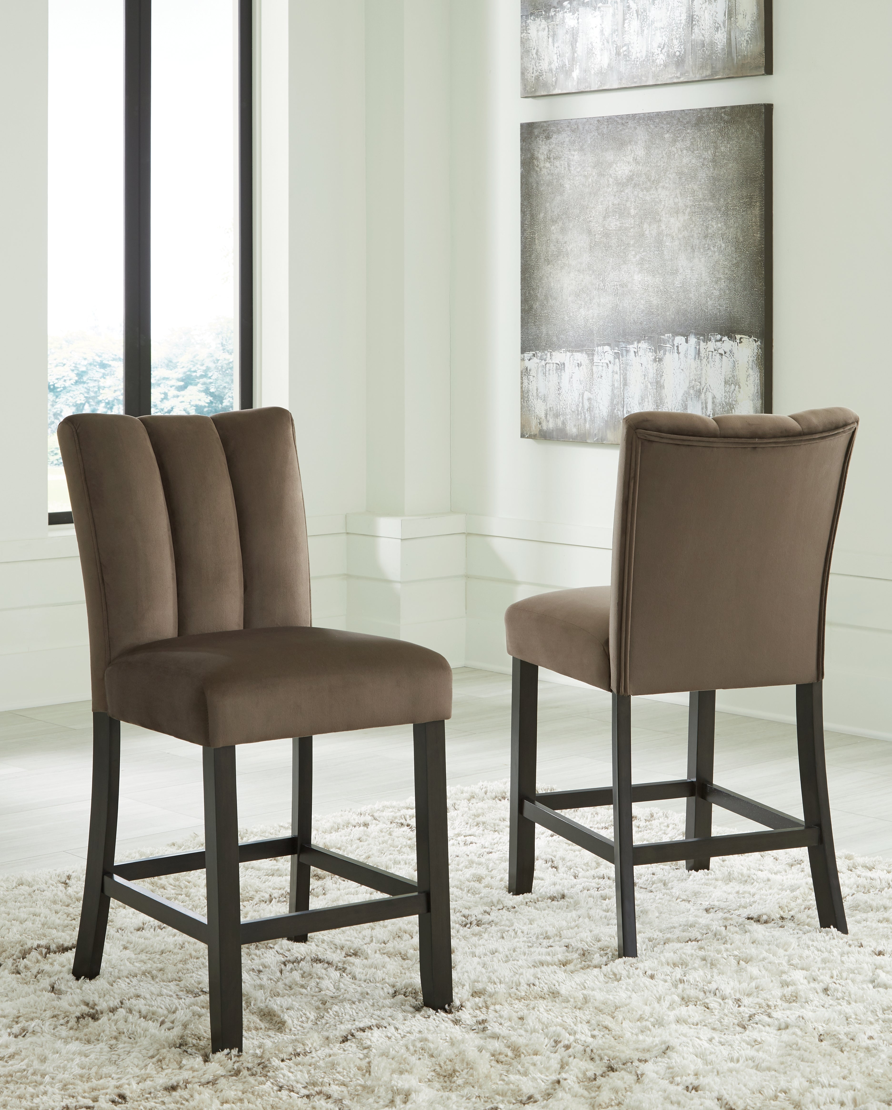 Coral Furniture - Ashley Furniture - Jeshina Counter Height Barstool (Set of 2) - Counter Height Barstool (Set of 2) / Mocha - PCD581-124X2
