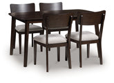 Coral Furniture - Ashley Furniture - Mallenette Dining Table and 4 Chairs (Set of 5) - Dining Room Table Set (5/CN) / Merlot - PCD607-225